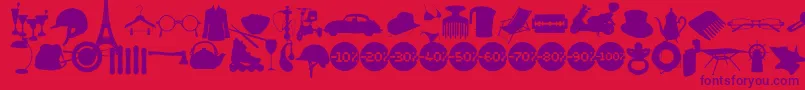 Wc Sold Out A Bta Font – Purple Fonts on Red Background