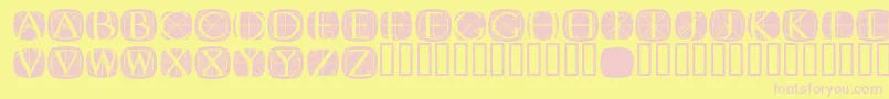 Rodgauer1round-Schriftart – Rosa Schriften auf gelbem Hintergrund