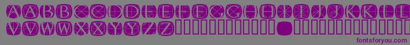 フォントRodgauer1round – 紫色のフォント、灰色の背景