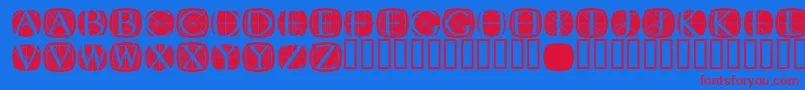 Czcionka Rodgauer1round – czerwone czcionki na niebieskim tle