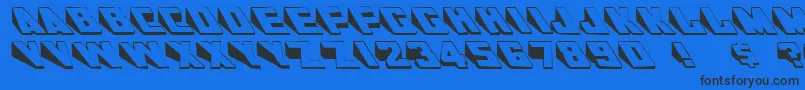 フォントSlantsRegular – 黒い文字の青い背景