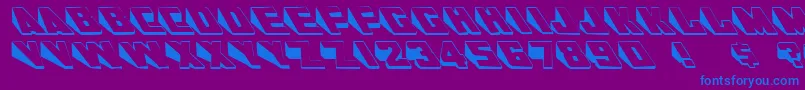 SlantsRegular-Schriftart – Blaue Schriften auf violettem Hintergrund