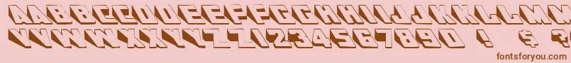 フォントSlantsRegular – ピンクの背景に茶色のフォント