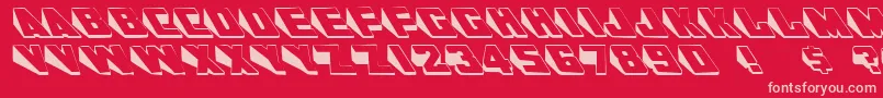 フォントSlantsRegular – 赤い背景にピンクのフォント
