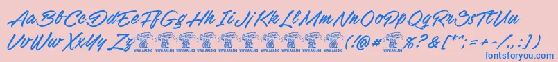 StackyardPersonalUse Font – Blue Fonts on Pink Background