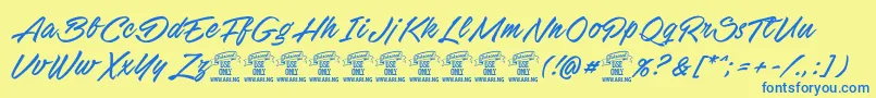 StackyardPersonalUse Font – Blue Fonts on Yellow Background