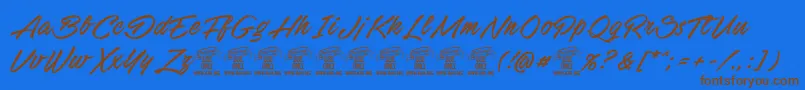 StackyardPersonalUse Font – Brown Fonts on Blue Background