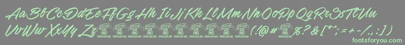 StackyardPersonalUse Font – Green Fonts on Gray Background