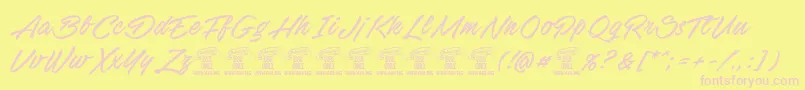 StackyardPersonalUse Font – Pink Fonts on Yellow Background