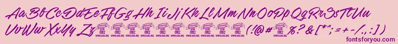 StackyardPersonalUse Font – Purple Fonts on Pink Background