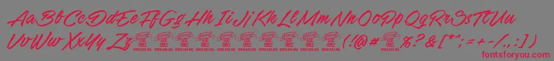 StackyardPersonalUse Font – Red Fonts on Gray Background