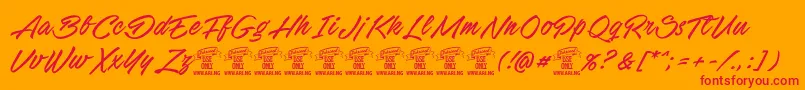 StackyardPersonalUse Font – Red Fonts on Orange Background