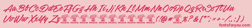 StackyardPersonalUse Font – Red Fonts on Pink Background