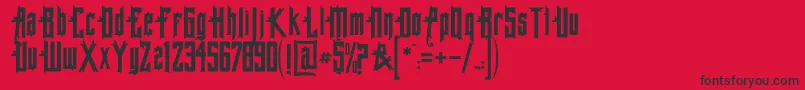 フォントAlleghenypaRegular – 赤い背景に黒い文字