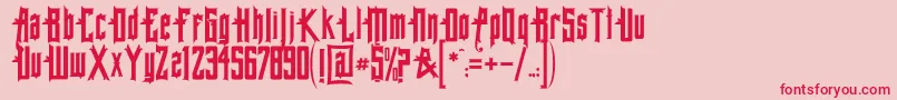 フォントAlleghenypaRegular – ピンクの背景に赤い文字