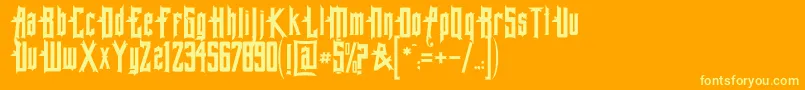 AlleghenypaRegular Font – Yellow Fonts on Orange Background