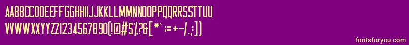 フォントCasualHardcore – 紫の背景に黄色のフォント