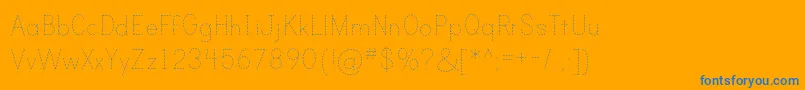 PrintDashedTt-Schriftart – Blaue Schriften auf orangefarbenem Hintergrund