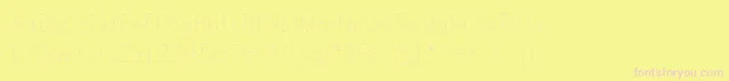 PrintDashedTt-fontti – vaaleanpunaiset fontit keltaisella taustalla