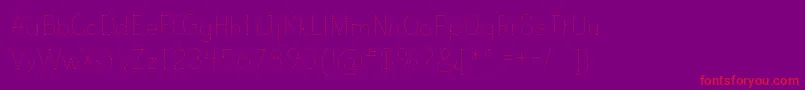PrintDashedTt-Schriftart – Rote Schriften auf violettem Hintergrund
