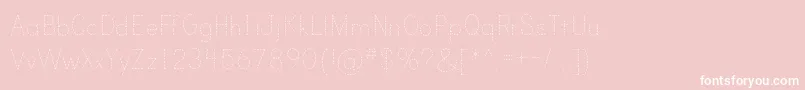 フォントPrintDashedTt – ピンクの背景に白い文字