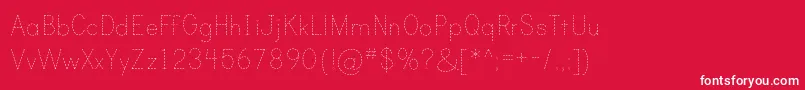 フォントPrintDashedTt – 赤い背景に白い文字