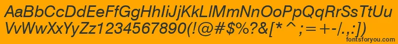 Police Swiss721ItalicBt – polices noires sur fond orange