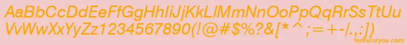 Swiss721ItalicBt Font – Orange Fonts on Pink Background