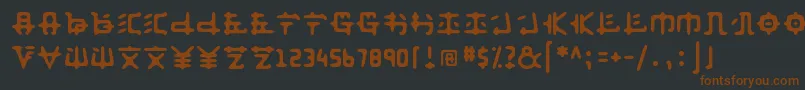 Anyong-fontti – ruskeat fontit mustalla taustalla
