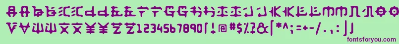 Шрифт Anyong – фиолетовые шрифты на зелёном фоне