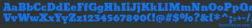 Bevan Font – Blue Fonts on Black Background
