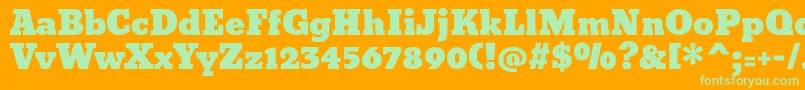 Bevan Font – Green Fonts on Orange Background