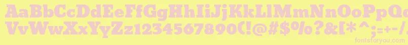 Bevan Font – Pink Fonts on Yellow Background