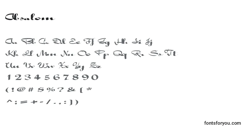 Шрифт Absalom – алфавит, цифры, специальные символы