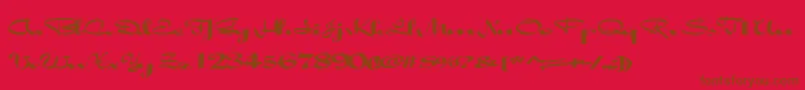 Absalom-Schriftart – Braune Schriften auf rotem Hintergrund