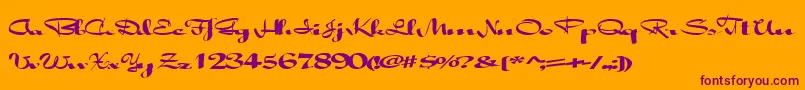 Absalom Font – Purple Fonts on Orange Background