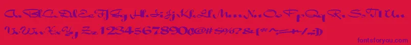 Absalom Font – Purple Fonts on Red Background