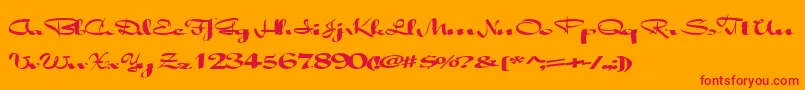 Absalom Font – Red Fonts on Orange Background