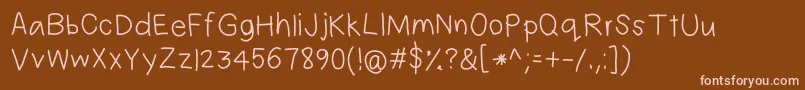 フォントGeoUpsidedownThinVersion – 茶色の背景にピンクのフォント