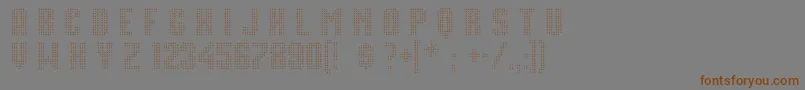 フォントMovieStar – 茶色の文字が灰色の背景にあります。
