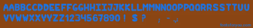 Hilarious Font – Blue Fonts on Brown Background