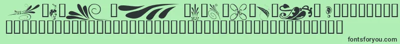 KrSimpleFleur6 Font – Black Fonts on Green Background
