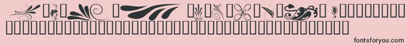 Шрифт KrSimpleFleur6 – чёрные шрифты на розовом фоне