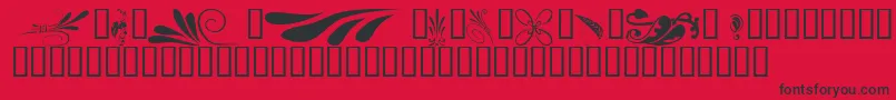KrSimpleFleur6 Font – Black Fonts on Red Background