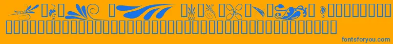 Fonte KrSimpleFleur6 – fontes azuis em um fundo laranja