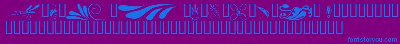 Шрифт KrSimpleFleur6 – синие шрифты на фиолетовом фоне
