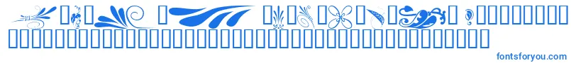 フォントKrSimpleFleur6 – 白い背景に青い文字