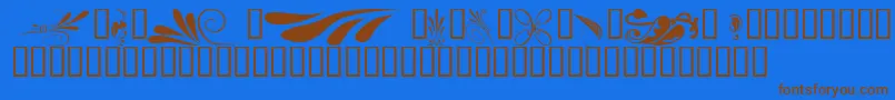 KrSimpleFleur6 Font – Brown Fonts on Blue Background