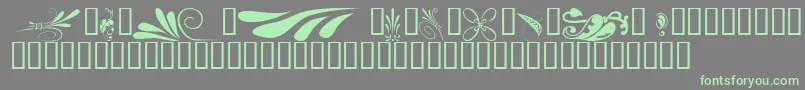 KrSimpleFleur6 Font – Green Fonts on Gray Background