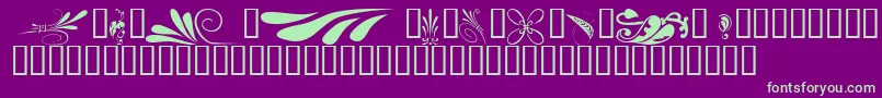 KrSimpleFleur6 Font – Green Fonts on Purple Background
